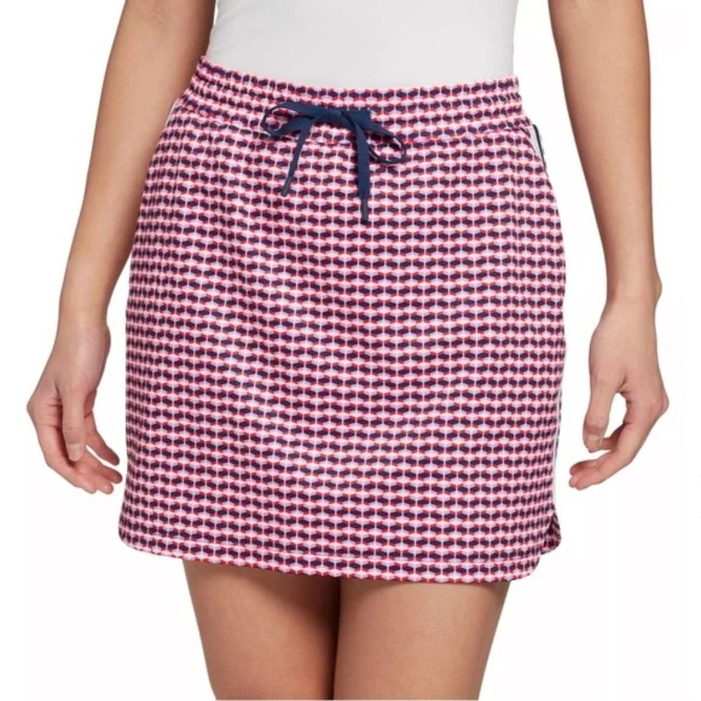 Lady Hagen Pink and Navy Knit Golf Skort with Drawstring